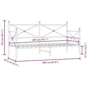 Válenda bez matrace bílá 80x200 cm ocel - obrázek 11