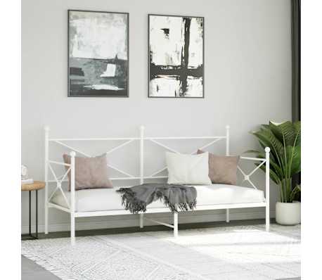 vidaXL Dieninė lova be čiužinio Balta 90x190 cm Plieninė
