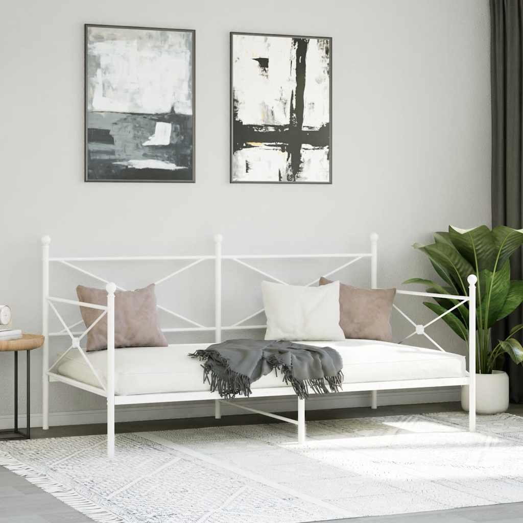 vidaXL Slaapbank zonder matras 100x190 cm staal wit afbeelding