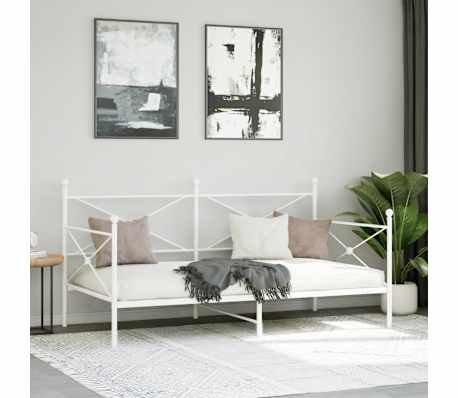 vidaXL Lit de jour sans matelas blanc 100x190 cm acier
