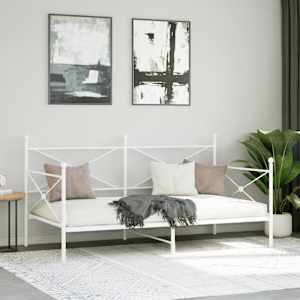 vidaXL Lit de jour sans matelas blanc 100x190 cm acier