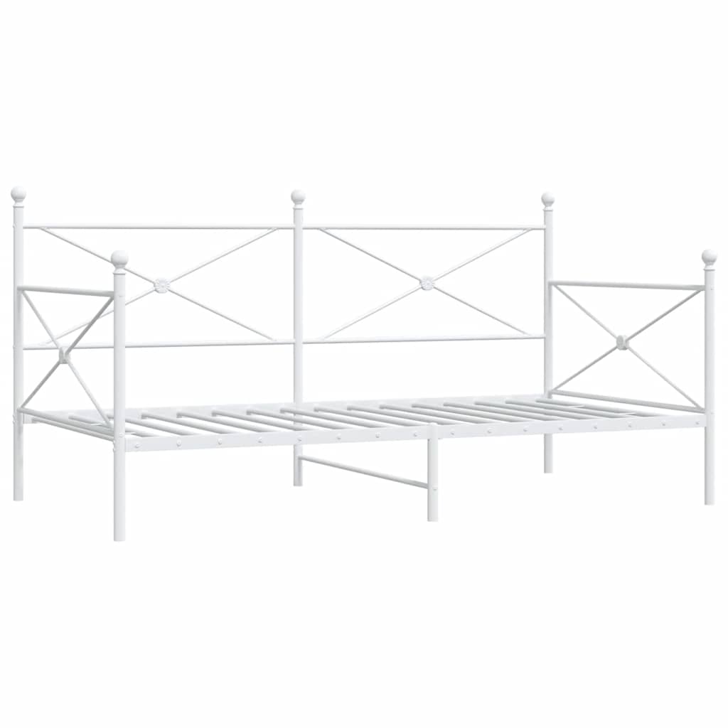 vidaXL Dnevna postelja brez vzmetnice Bela 107x203 cm Jeklo