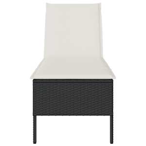 Zahradní lehátko s polštářem černé 55 x 200 x 44 cm polyratan - obrázek 5