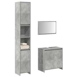 Kopalniško pohištvo 3 kosa betonsko sive barve konstruiran les