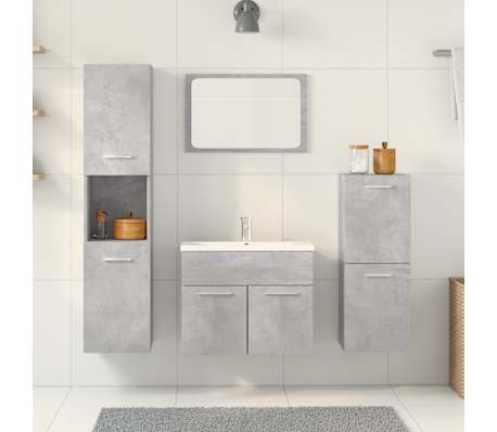 vidaXL Ensemble de meubles de salle de bain 5 pcs gris b&eacute;ton