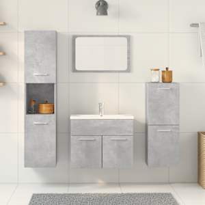 vidaXL Ensemble de meubles de salle de bain 5 pcs gris b&eacute;ton