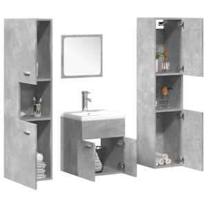 Kopalniško pohištvo 5 kosa betonsko sive barve konstruiran les
