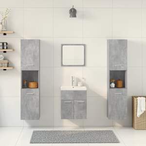 5dílná koupelnová sestava betonově šedá kompozitní dřevo - obrázek 3