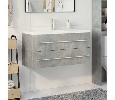 vidaXL Ensemble de meubles de salle de bain 2 pcs gris b&eacute;ton