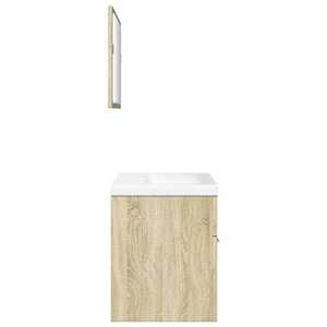 3dílný set koupelnového nábytku dub sonoma kompozitní dřevo - obrázek 5