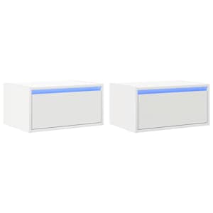 Nástěnné noční stolky s LED osvětlením 2 ks bílé - obrázek 2
