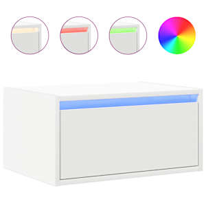 Nástěnné noční stolky s LED osvětlením 2 ks bílé - obrázek 6