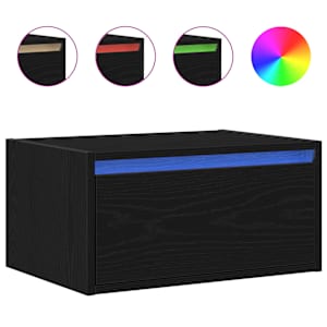 Nástěnné noční stolky s LED osvětlením 2 ks černý dub - obrázek 6