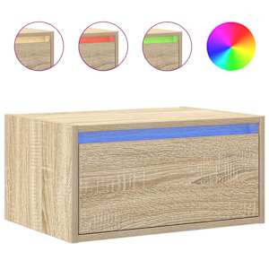 Nástěnný noční stolek s LED osvětlením dub sonoma - obrázek 2