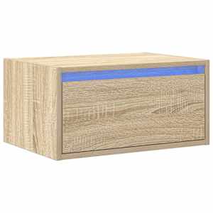 Nástěnný noční stolek s LED osvětlením dub sonoma - obrázek 3