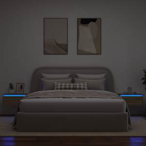 Nástěnné noční stolky s LED osvětlením 2 ks dub sonoma - obrázek 5