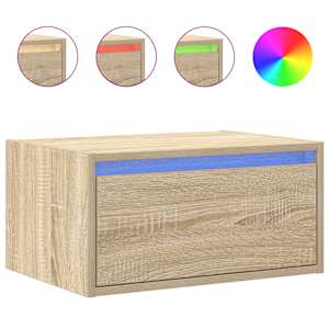 Nástěnné noční stolky s LED osvětlením 2 ks dub sonoma - obrázek 6