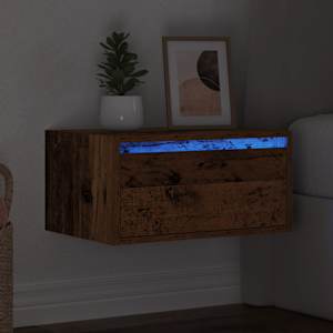 Nástěnný noční stolek s LED osvětlením staré dřevo - obrázek 5