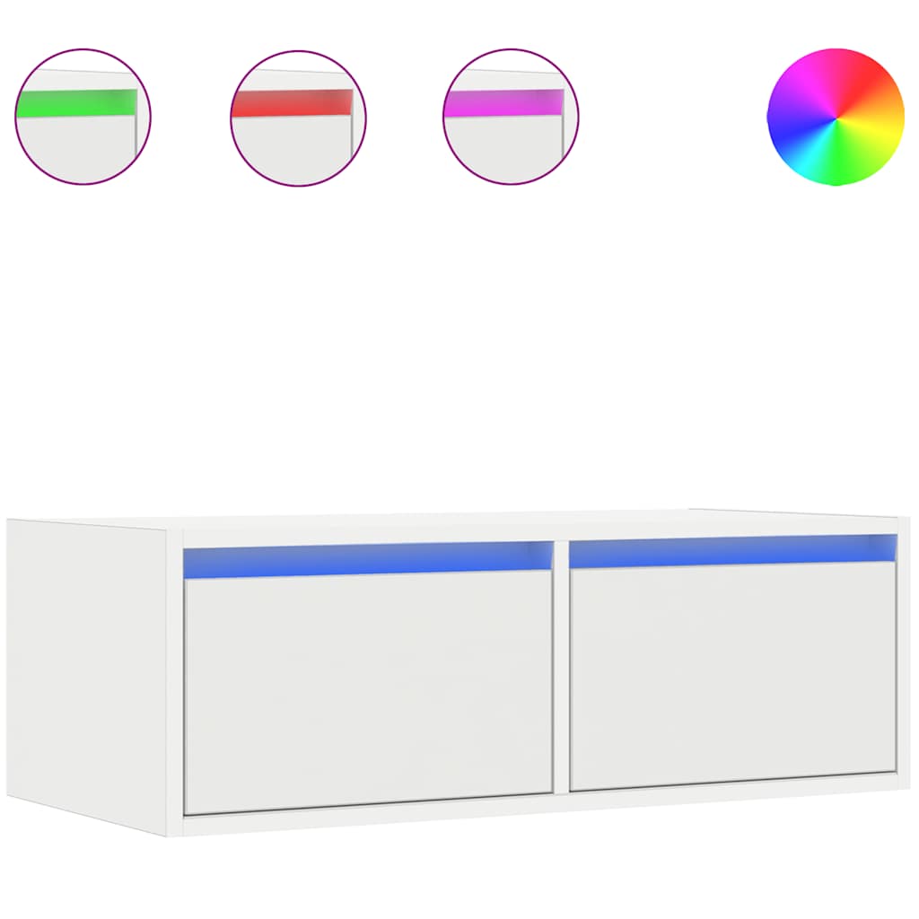 vidaXL TV skříňka s LED osvětlením bílá 75x35,5x25 cm