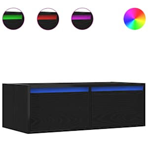 TV skříňka s LED osvětlením černý dub 75x35,5x25 cm - obrázek 2