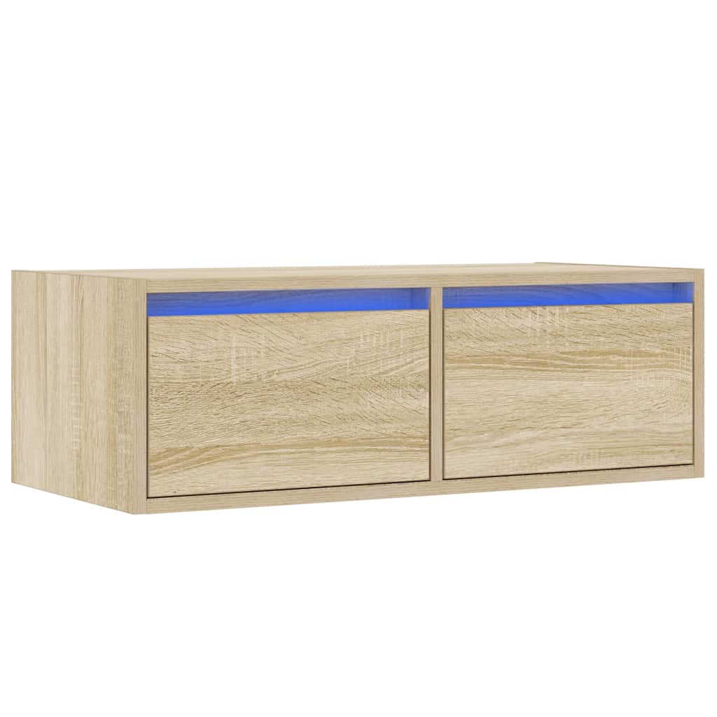 vidaXL TV szekrény LED világítással sonoma tölgyfa 75x35,5x25 cm