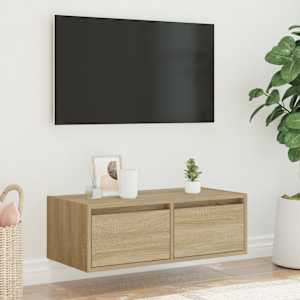 TV skříňka s LED osvětlením dub sonoma 75x35,5x25 cm - obrázek 4