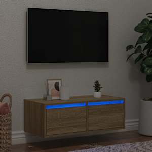 TV skříňka s LED osvětlením dub sonoma 75x35,5x25 cm - obrázek 1