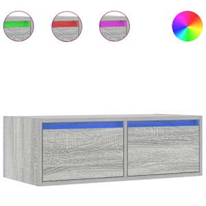 TV skříňka s LED osvětlením šedý sonoma 75x35,5x25 cm - obrázek 2