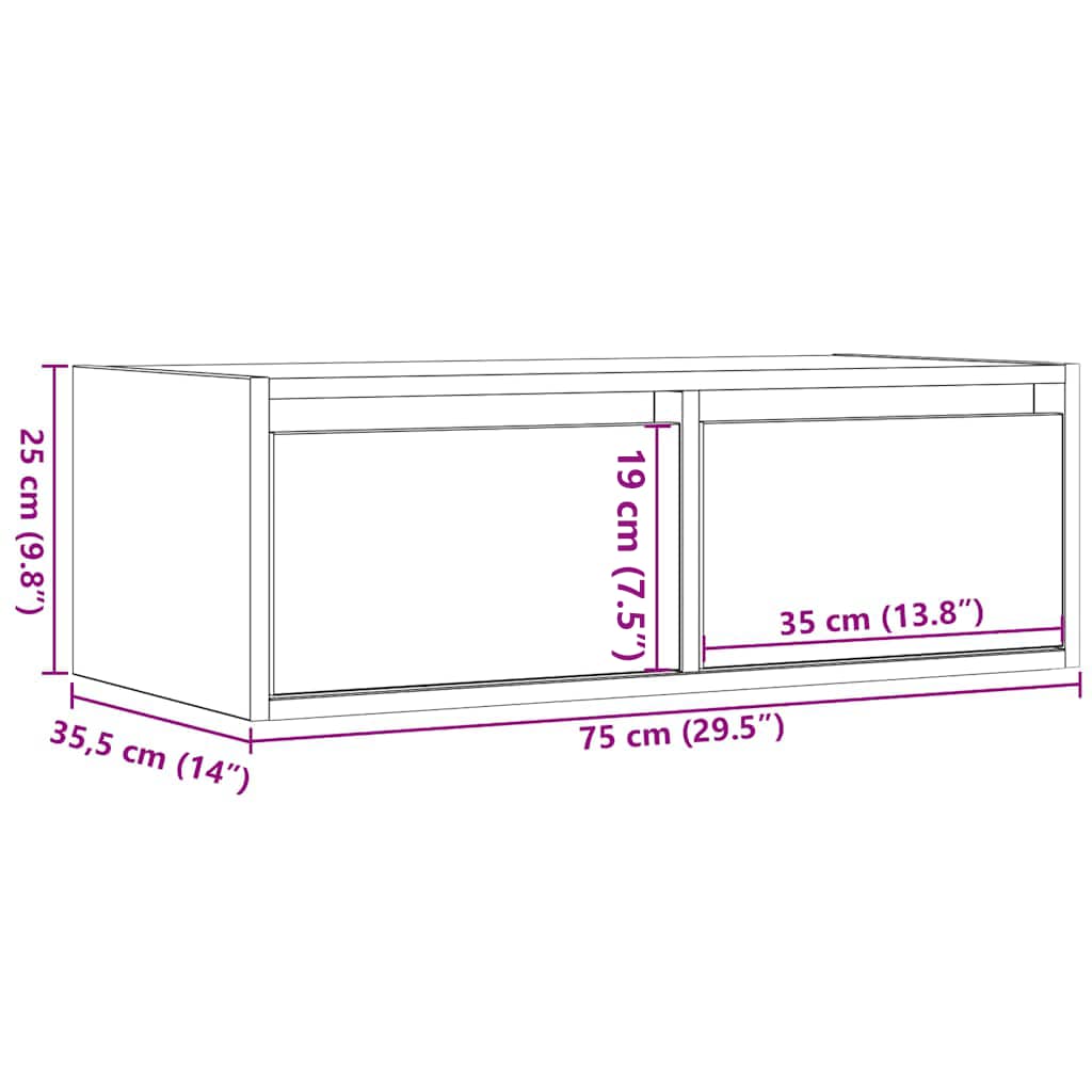 TV skříňka s LED osvětlením starého dřeva 75x35,5x25 cm - obrázek 14