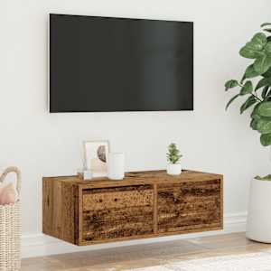 TV skříňka s LED osvětlením starého dřeva 75x35,5x25 cm - obrázek 4