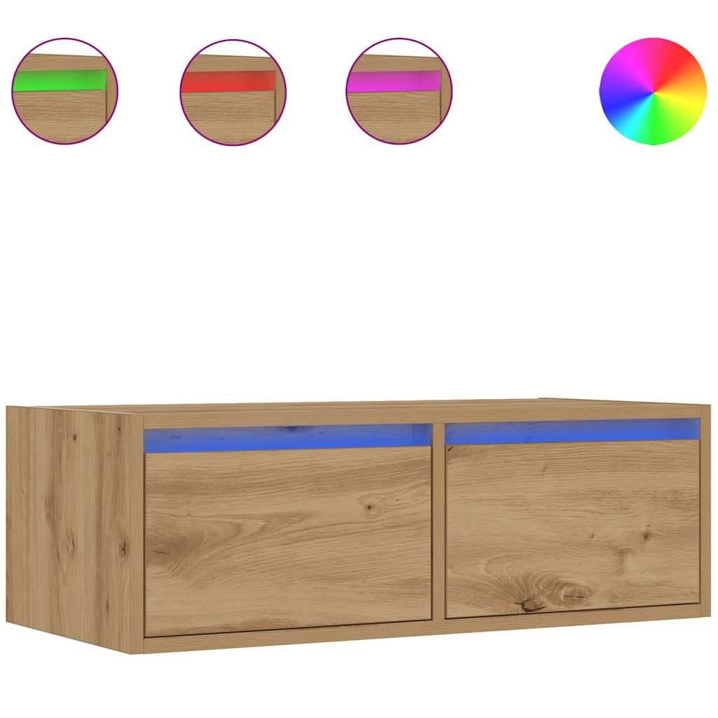 vidaXL TV skříňka s LED osvětlením dub artisan 75x35,5x25 cm