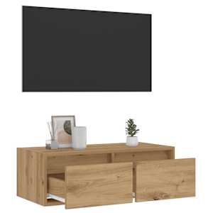 TV skříňka s LED osvětlením dub artisan 75x35,5x25 cm - obrázek 5