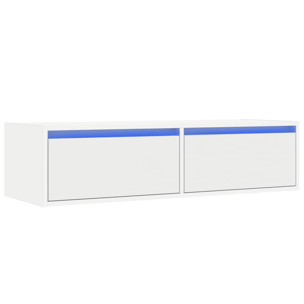 vidaXL Dulap TV cu lumini LED alb 100X35,5x25 cm