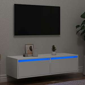 TV skříňka s LED osvětlením bílá 100X35,5x25 cm - obrázek 1