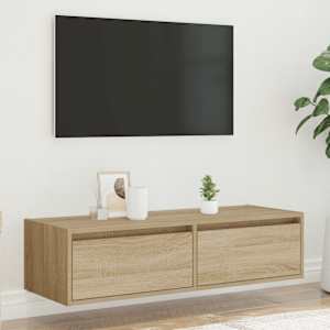 TV skříňka s LED osvětlením dub sonoma 100X35,5x25 cm - obrázek 4