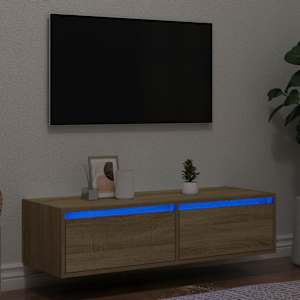 TV skříňka s LED osvětlením dub sonoma 100X35,5x25 cm - obrázek 1