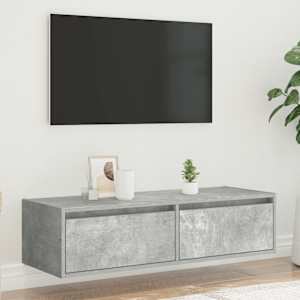 TV skříňka s LED osvětlením betonově šedá 100X35,5x25 cm - obrázek 4