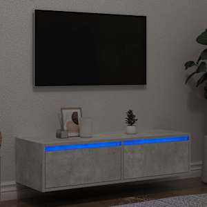 TV skříňka s LED osvětlením betonově šedá 100X35,5x25 cm - obrázek 1