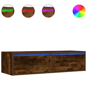 TV skříňka s LED osvětlením kouřový dub 100X35,5x25 cm - obrázek 2