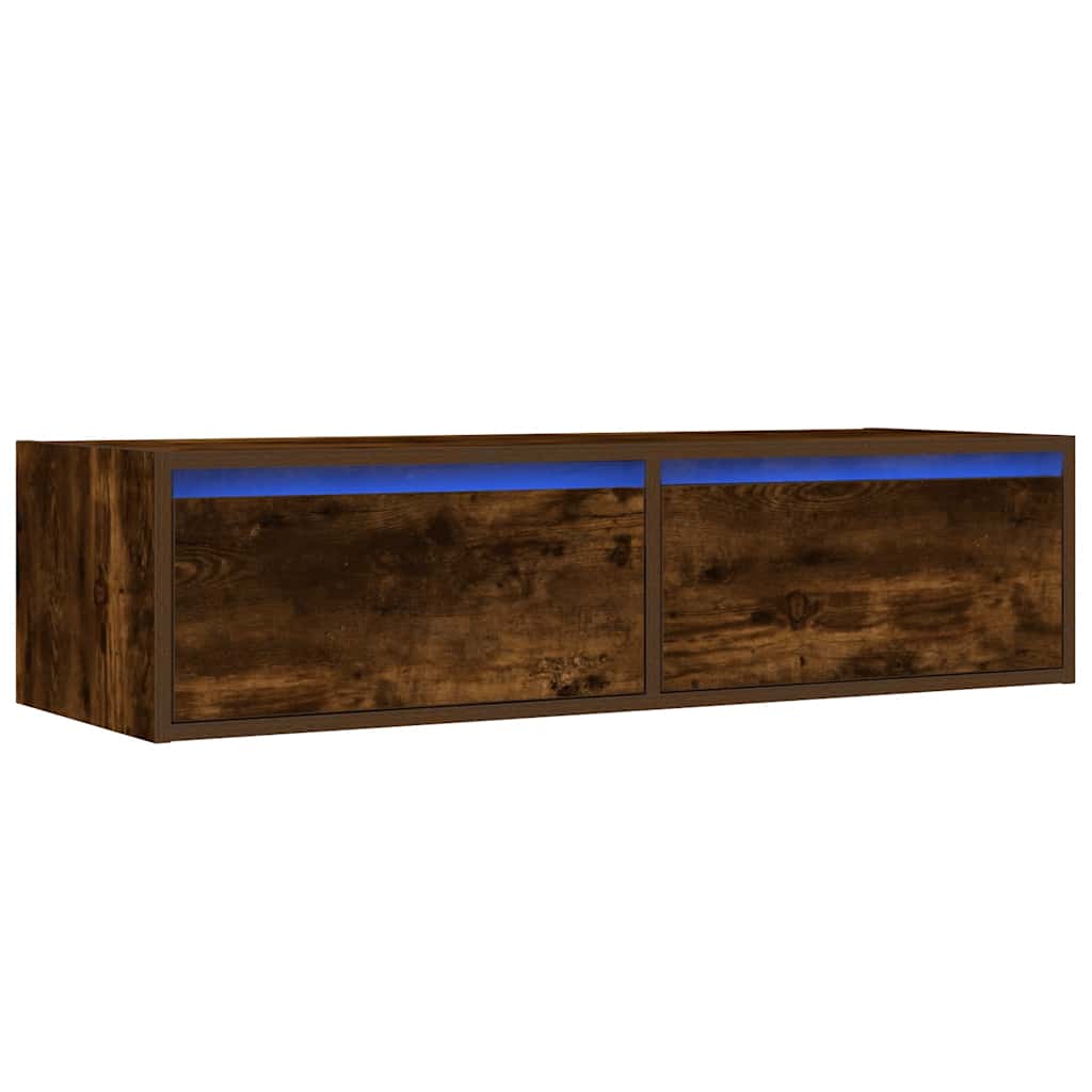 vidaXL Tv-meubel met LED-verlichting 100X35,5x25 cm gerookt eikenkleur afbeelding
