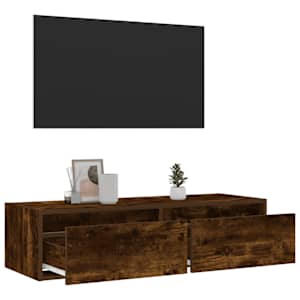 TV skříňka s LED osvětlením kouřový dub 100X35,5x25 cm - obrázek 5
