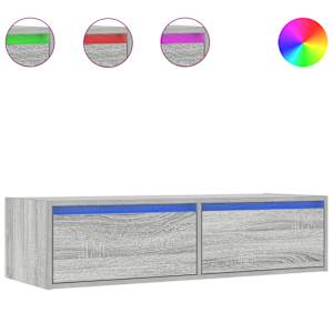 TV skříňka s LED osvětlením šedý sonoma 100X35,5x25 cm - obrázek 2