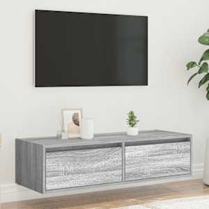 TV skříňka s LED osvětlením šedý sonoma 100X35,5x25 cm - obrázek 4