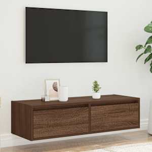 TV skříňka s LED osvětlením hnědý dub 100X35,5x25 cm - obrázek 4