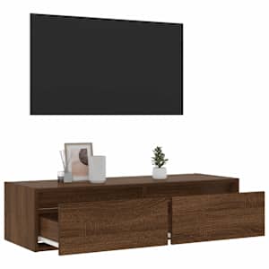 TV skříňka s LED osvětlením hnědý dub 100X35,5x25 cm - obrázek 5