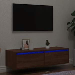 TV skříňka s LED osvětlením hnědý dub 100X35,5x25 cm - obrázek 1