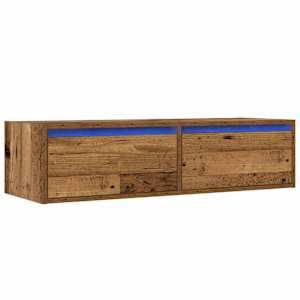TV skříňka s LED osvětlením starého dřeva 100X35,5x25 cm - obrázek 3