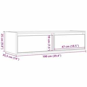 TV skříňka s LED osvětlením starého dřeva 100X35,5x25 cm - obrázek 14