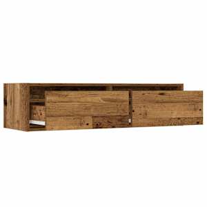 TV skříňka s LED osvětlením starého dřeva 100X35,5x25 cm - obrázek 10