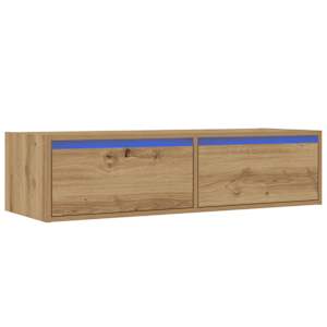 TV skříňka s LED osvětlením dub artisan 100X35,5x25 cm - obrázek 3